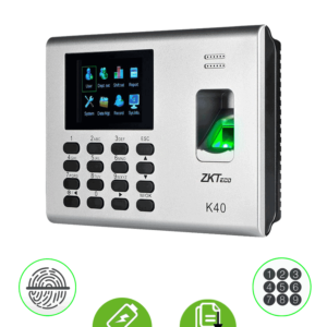 ZKTECO K40 - Control de Acceso y Asistencia Simple / 1000 Huellas / TCPIP / Descarga de USB en Hoja de Cálculo / 2 Horas de Respaldo